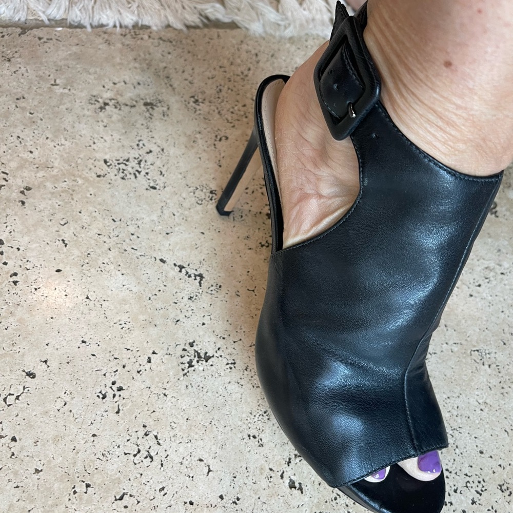 Via Spiga black leather heels new with tags. 3 1/2 inch heels size 7 1/2